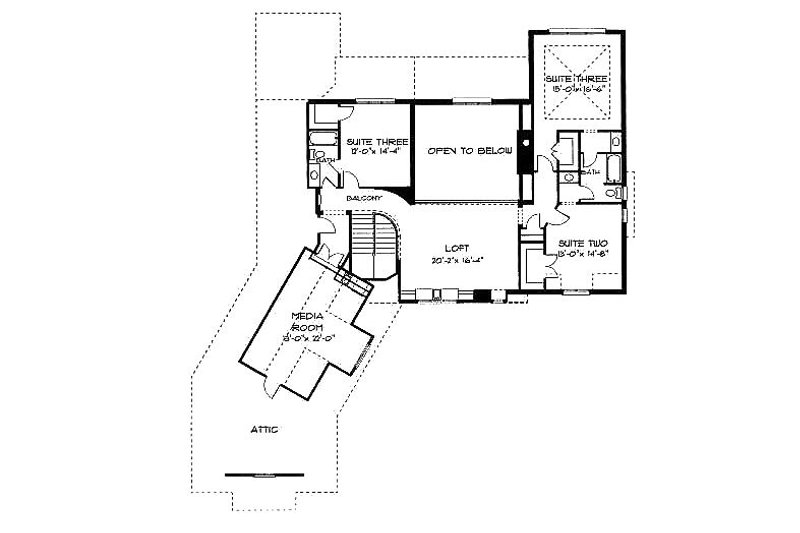 House Plan Design - Floor Plan - Upper Floor for European House Plan #413-110 - 4 bed, 3 bath
