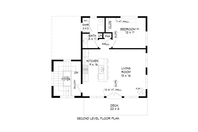 House Plan Design - Floor Plan - Upper Floor for Contemporary House Plan #932-450 - 1 bed, 1 bath