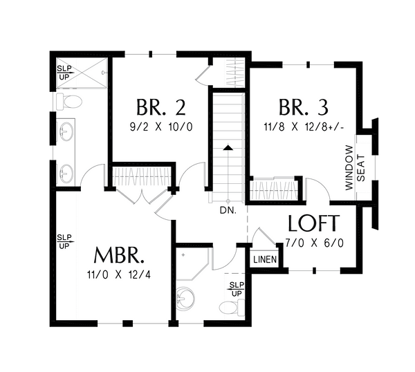 Cottage Floor Plan - Upper Floor Plan #48-1094