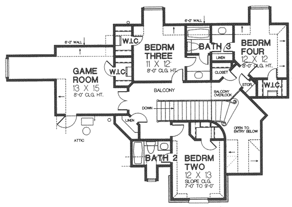 European Floor Plan - Upper Floor Plan #310-339