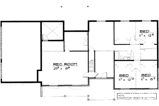 Floor Plan - Lower Floor for Traditional House Plan #308-123 - 7 bed, 3.5 bath