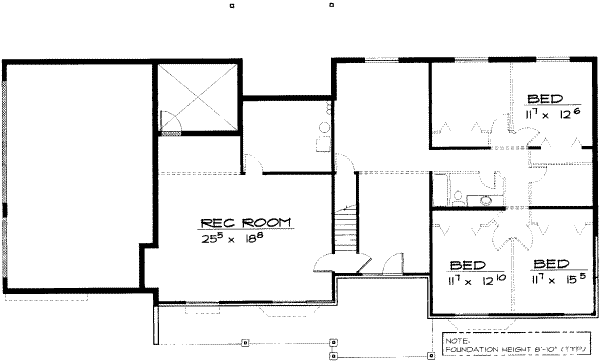 Traditional Floor Plan - Lower Floor Plan #308-123