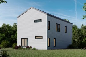 Exterior - Rear Elevation for Modern House Plan #20-2565 - 2 bed, 2.5 bath