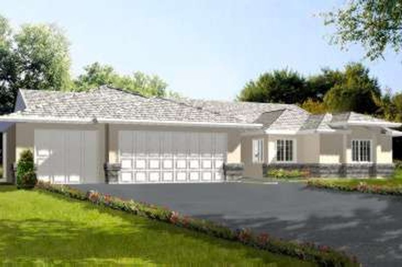 Architectural House Design - Adobe / Southwestern Exterior - Front Elevation Plan #1-569