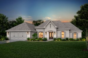 Exterior - Front Elevation 3 for European House Plan #430-74 - 4 bed, 2 bath