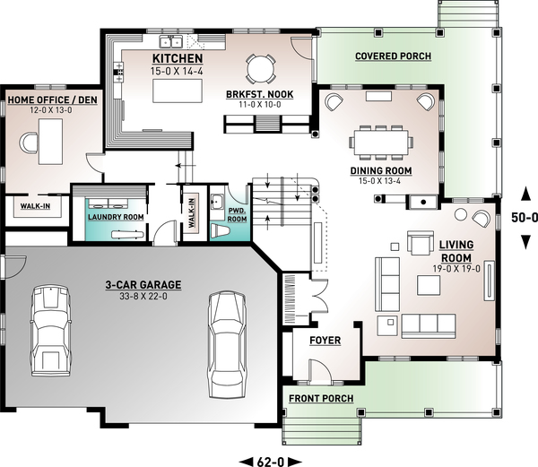 Dream House Plan - Country Floor Plan - Main Floor Plan #23-406