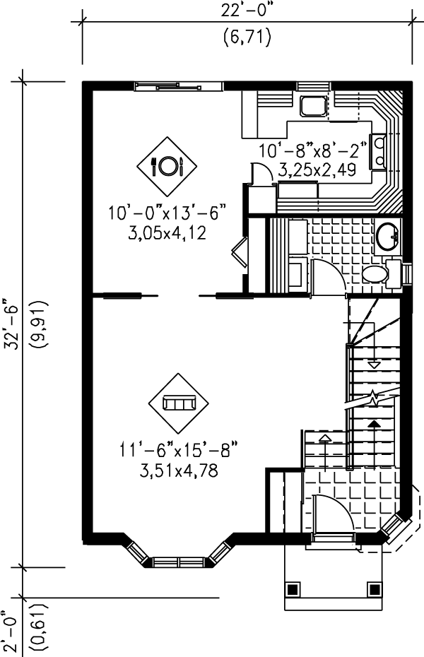 European Floor Plan - Main Floor Plan #25-2143