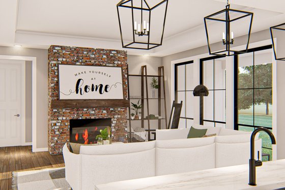 Interior - Family Room for Modern House Plan #455-295 - 3 bed, 2 bath