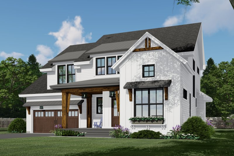 House Blueprint - Exterior - Front Elevation 5 for Farmhouse House Plan #51-1200 - 3 bed, 2.5 bath