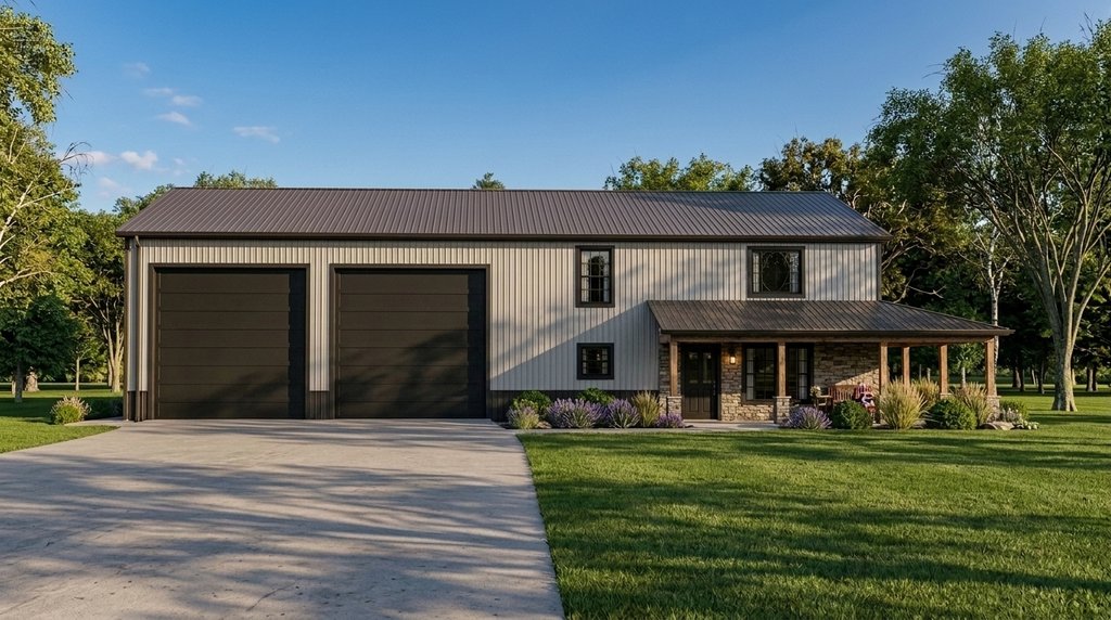 Exterior - Front Elevation 2 for Barndominium House Plan #1064-134 - 3 bed, 2.5 bath