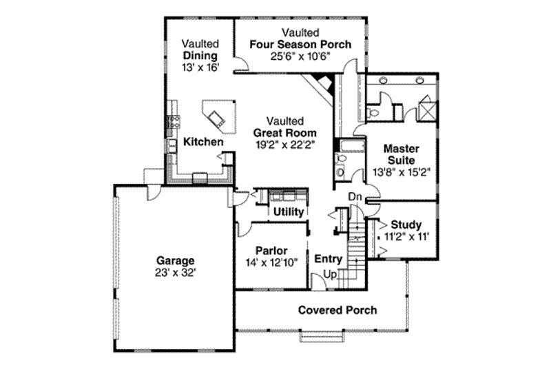Home Plan - Floor Plan - Main Floor for Farmhouse House Plan #124-197 - 6 bed, 3 bath