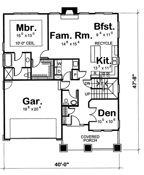 Home Plan - Craftsman Floor Plan - Main Floor Plan #20-2236