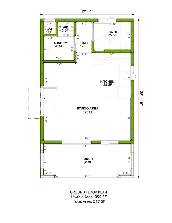 Adobe / Southwestern Floor Plan - Main Floor Plan #1106-142