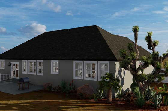 Exterior - Rear Elevation 1 for Traditional House Plan #1060-67 - 3 bed, 2 bath