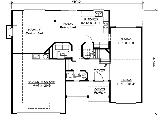 Craftsman Floor Plan - Main Floor Plan #132-108