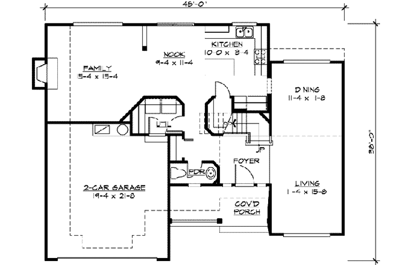 Dream House Plan - Floor Plan - Main Floor for Craftsman House Plan #132-108 - 3 bed, 2.5 bath