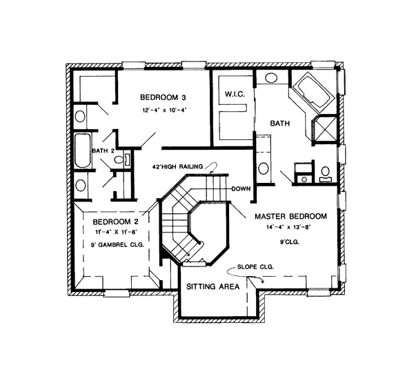 House Design - European Floor Plan - Upper Floor Plan #410-188