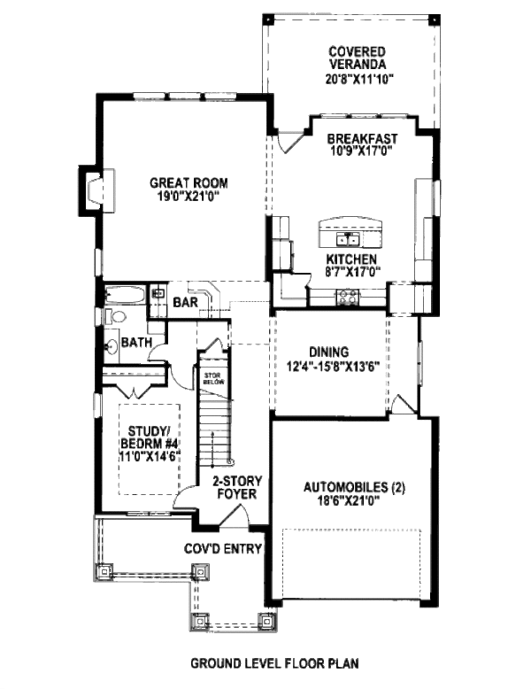 Craftsman Floor Plan - Main Floor Plan #141-342