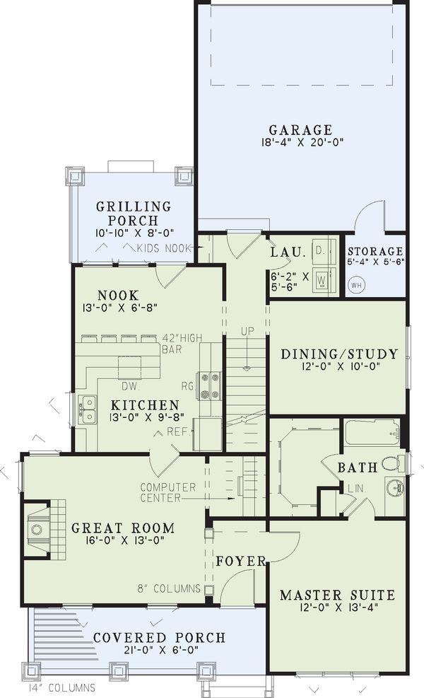 House Design - Country Floor Plan - Main Floor Plan #17-2218