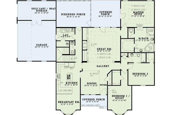 Floor Plan - Main Floor for Country House Plan #17-219 - 3 bed, 4 bath