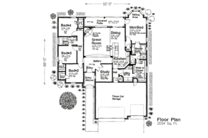 Floor Plan - Main Floor for European House Plan #310-672 - 4 bed, 2 bath