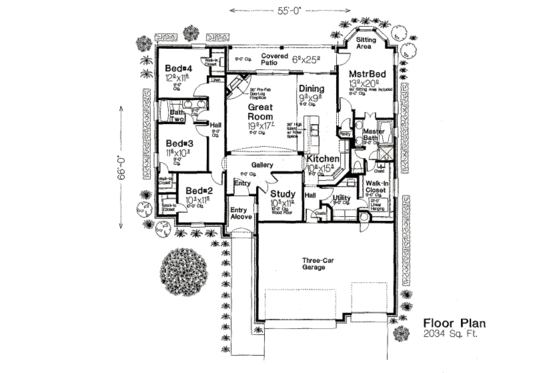 Floor Plan - Main Floor for European House Plan #310-672 - 4 bed, 2 bath