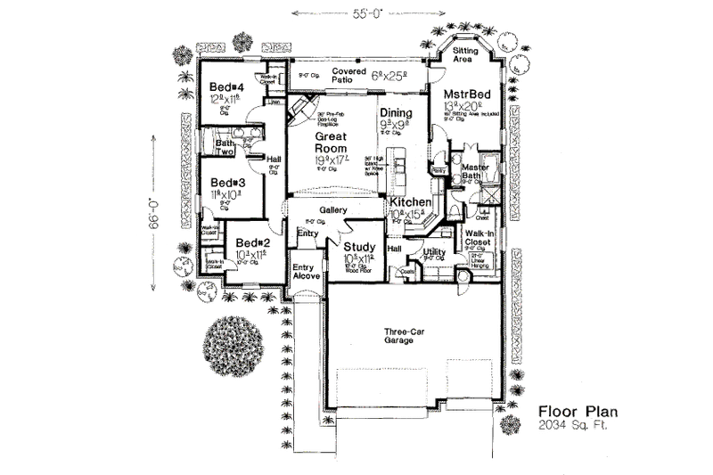 Dream House Plan - Floor Plan - Main Floor for European House Plan #310-672 - 4 bed, 2 bath