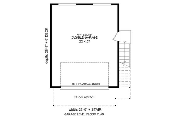 Floor Plan - Lower Floor for Modern House Plan #932-40 - 1 bed, 1 bath