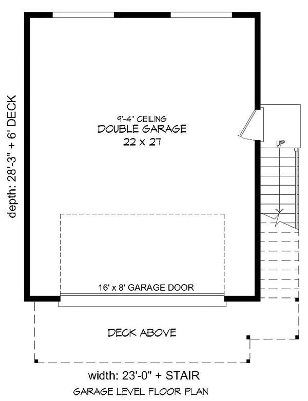 Modern Floor Plan - Lower Floor Plan #932-40