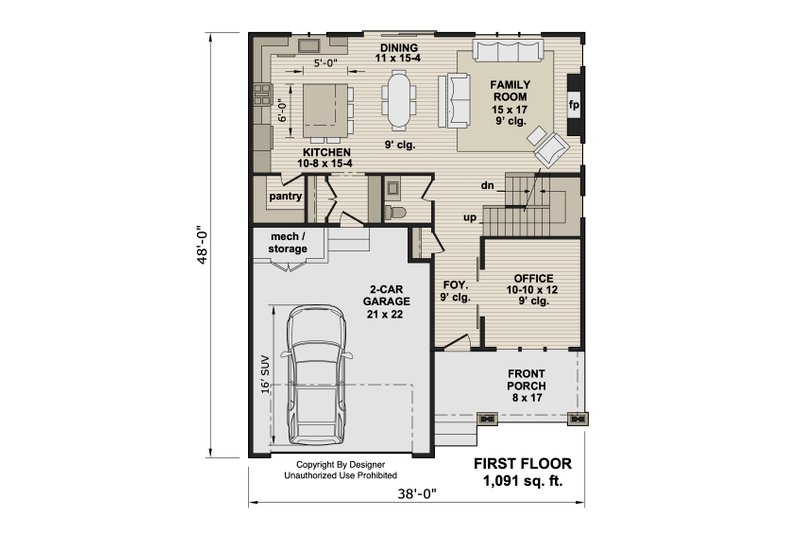 House Plan Design - Floor Plan - Main Floor for Craftsman House Plan #51-1521 - 4 bed, 2.5 bath
