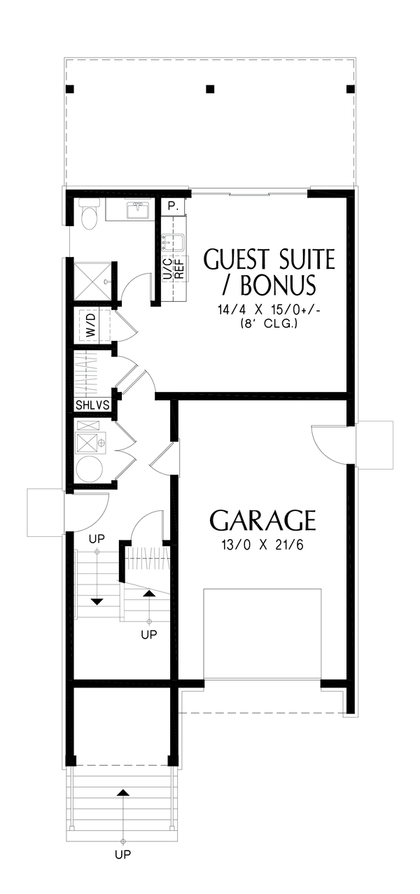 Country Floor Plan - Lower Floor Plan #48-1153