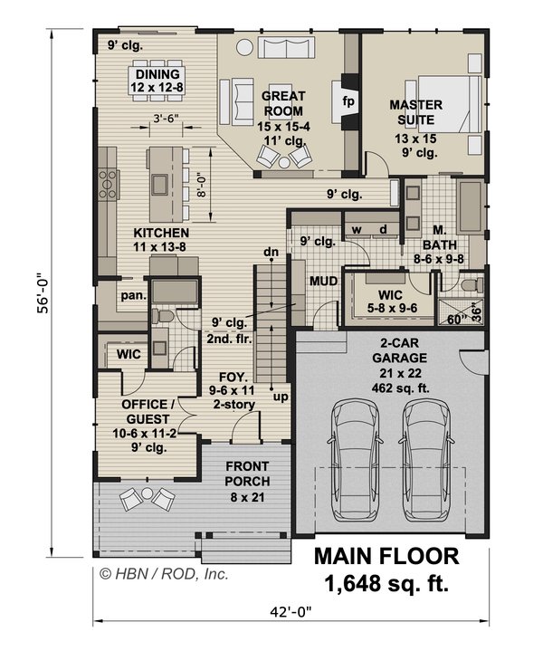 Farmhouse Floor Plan - Main Floor Plan #51-1324