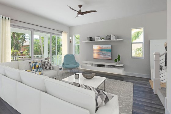 Interior - Family Room 1 for Beach House Plan #938-108 - 3 bed, 2.5 bath