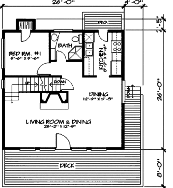 Bungalow Floor Plan - Main Floor Plan #320-303
