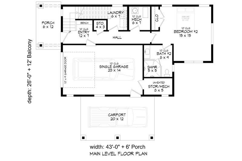 House Design - Floor Plan - Main Floor for Contemporary House Plan #932-1223 - 3 bed, 3.5 bath