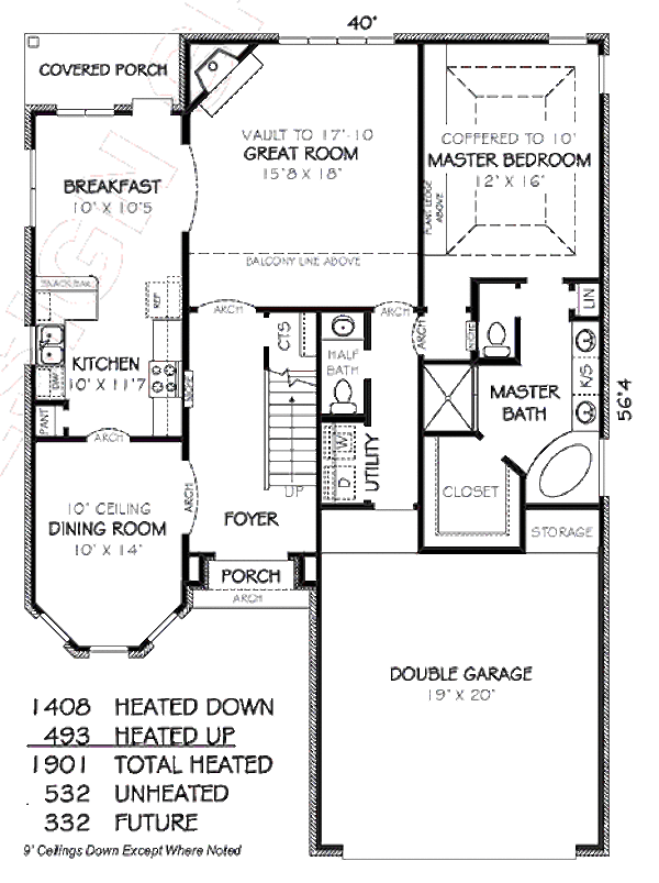 European Floor Plan - Main Floor Plan #424-186