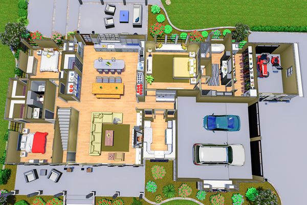 Dream House Plan - 3-D Floorplan