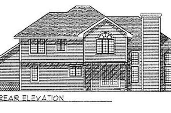 Exterior - Rear Elevation for Traditional House Plan #70-316 - 3 bed, 2.5 bath