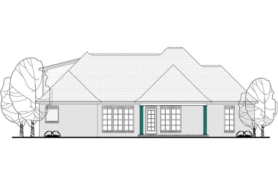 Exterior - Rear Elevation for European House Plan #430-119 - 3 bed, 2.5 bath