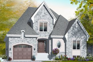 European Exterior - Front Elevation Plan #23-2244