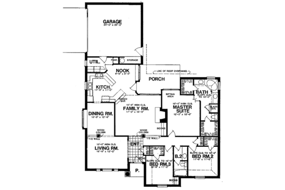Floor Plan - Main Floor for European House Plan #40-105 - 3 bed, 2 bath