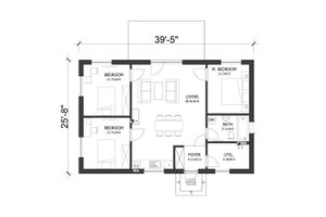 Floor Plan - Main Floor for Modern House Plan #538-14 - 3 bed, 1 bath