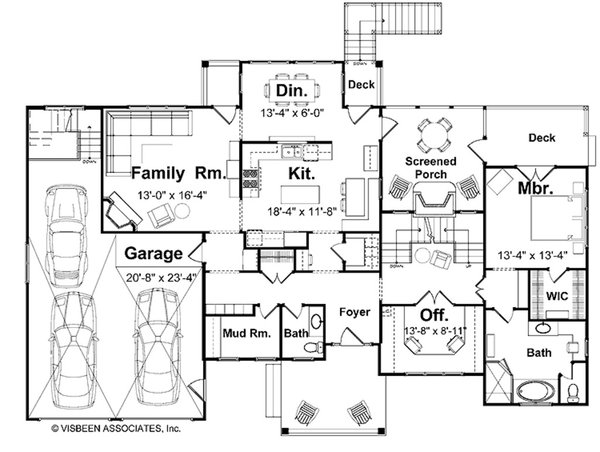 House Plan Design - Floor Plan - Main Floor for Farmhouse House Plan #928-459 - 4 bed, 2.5 bath