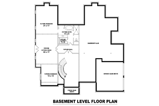 Floor Plan - Lower Floor for European House Plan #81-1350 - 6 bed, 4 bath