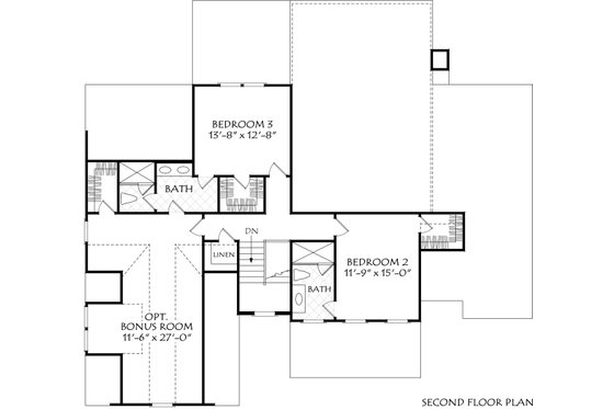 Floor Plan - Upper Floor for Traditional House Plan #927-1046 - 4 bed, 4.5 bath