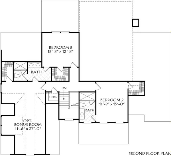 Traditional Style House Plan - 4 Beds 4.5 Baths 2908 Sq/Ft Plan #927 ...