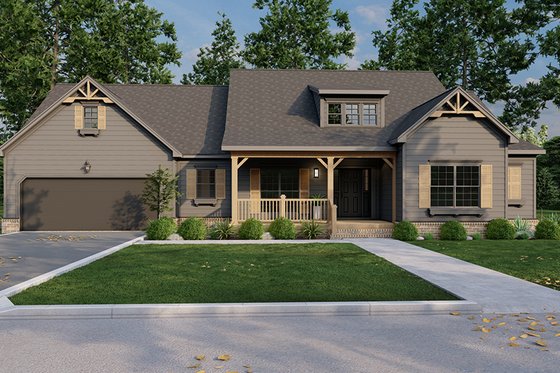 Exterior - Front Elevation 3 for Craftsman House Plan #923-311 - 4 bed, 2.5 bath