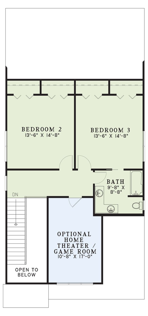 Craftsman Floor Plan - Upper Floor Plan #17-2221