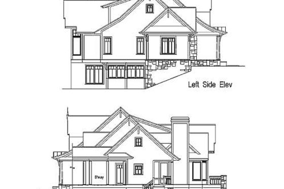 Exterior - Rear Elevation for Southern House Plan #71-140 - 3 bed, 4.5 bath