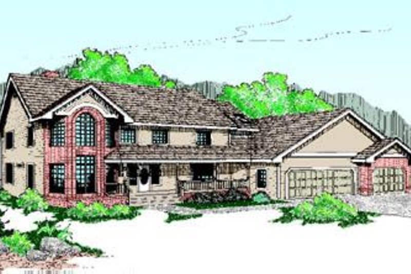 Architectural House Design - Traditional Exterior - Front Elevation Plan #60-203